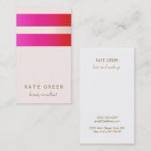 ホットピンクとガーリー美しいコンサフェミニンンタント 名刺 (正面/裏面)