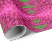 ホットピンクとグリーンの抽象芸術パターン ラッピングペーパー (ロールコーナー)