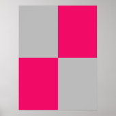 ホットピンクとグレーのカラーブロック ポスター (正面)