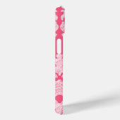 ホットピンクとグレーの黒板ダマスクとモノグラム Case-Mate iPhoneケース (裏面 / 右)