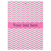 ホットピンクとグレーシェブロンパターン クリップボード (裏面)