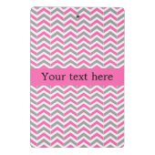 ホットピンクとグレーシェブロンパターン ミニクリップボード (裏面)