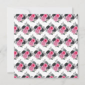 ホットピンクとシルバーの花エレガントの誕生日 サンキューカード (裏面)