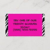 ホットピンクとゼブラ印刷 名刺 (裏面)