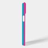 ホットピンクとターコイズのモノグラムストライプ Case-Mate iPhoneケース (裏面 / 右)