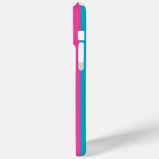 ホットピンクとターコイズのモノグラムストライプ Case-Mate iPhoneケース (裏面 / 左)
