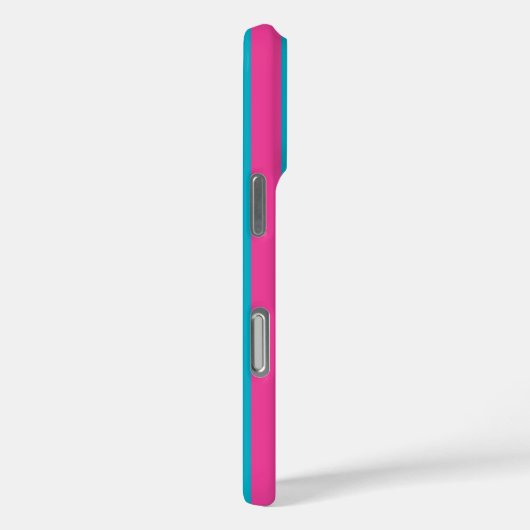 ホットピンクとターコイズのモノグラムストライプ Case-Mate iPhoneケース (裏面 / 右)