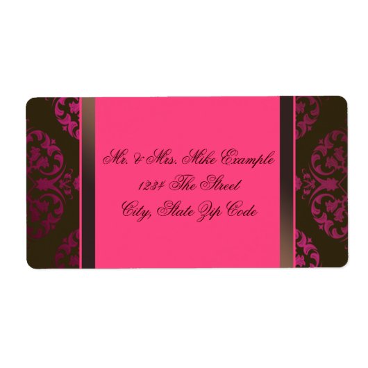 ホットピンクとチョコレートブラウン ラベル (正面)