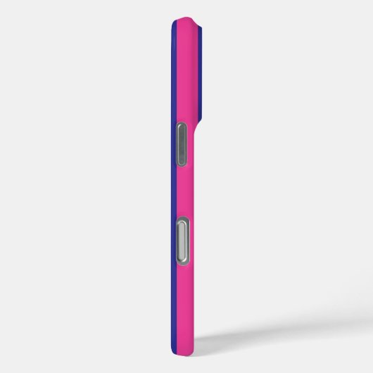 ホットピンクとネイビーブルーのモノグラムストライプ Case-Mate iPhoneケース (裏面 / 右)