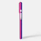 ホットピンクとネイビーブルーのモノグラムストライプ Case-Mate iPhoneケース (裏面 / 左)