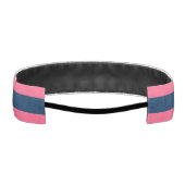 ホットピンクとネイビーモダングのストライプ名前つきラグビー アスレチックヘッドバンド (裏面)