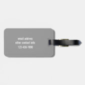 ホットピンクとネイビーモダングのストライプ名前つきラグビー ラゲッジタグ (裏面横)