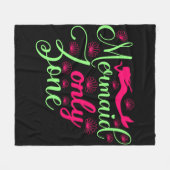 ホットピンクとネオングリーンのマーメイド専用ゾーン フリースブランケット (正面(横))