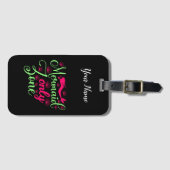 ホットピンクとネオングリーンのマーメイド専用ゾーン ラゲッジタグ (正面横)