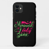 ホットピンクとネオングリーンのマーメイド専用ゾーン Case-Mate iPhoneケース (裏面)