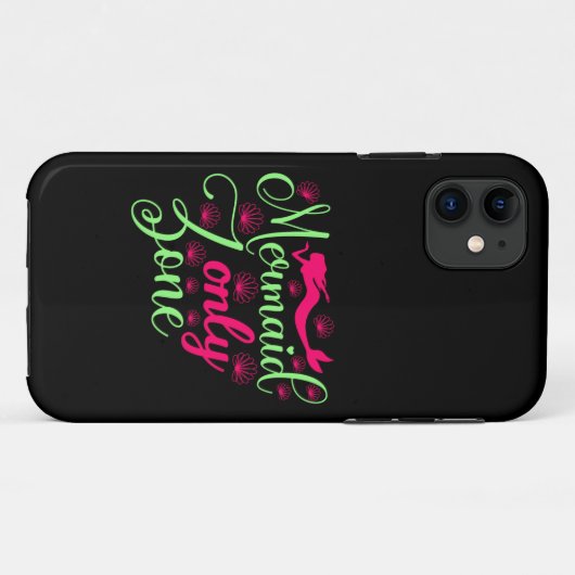 ホットピンクとネオングリーンのマーメイド専用ゾーン Case-Mate iPhoneケース (裏面(横))