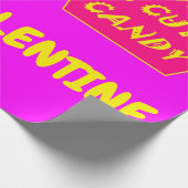 ホットピンクとバナナイエローバレンタイン ラッピングペーパー (角)