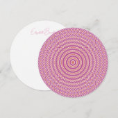 ホットピンクとピーチのリバーブ丸いノートカード サンキューカード (正面/裏面)