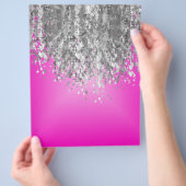 ホットピンクとフェイクグリッター チラシ (手)