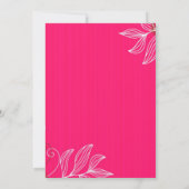 ホットピンクとブラウンのフローラ結婚式招待状 招待状 (裏面)