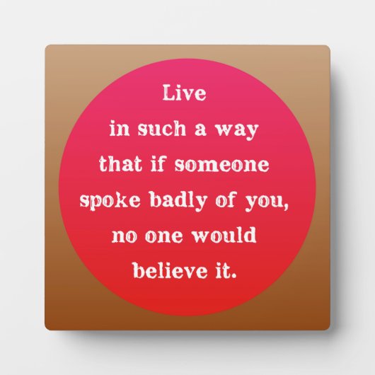 ホットピンクとブラウンやる気を起こさせるタイポグラフィ引用文 フォトプラーク (正面)