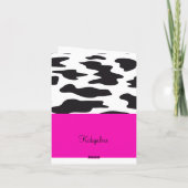 ホットピンクとブラックとホワイトの牛柄サンキューデザイン サンキューカード (裏面)