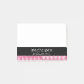 ホットピンクとブラックのウェディングシャワーチェブロン ポストイット (正面)