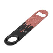 ホットピンクとブラックのグリッター速度ボトルオープナー スピード栓抜き (正面アングル)