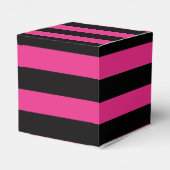 ホットピンクとブラックのストライプカップケーキボックス フェイバーボックス (裏面サイド)