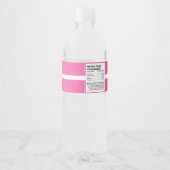 ホットピンクとブラックのパーソナライズされた卒業 ペットボトルラベル (裏面)