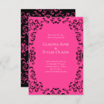 ホットピンクとブラックの渦巻きゴシックウェディング