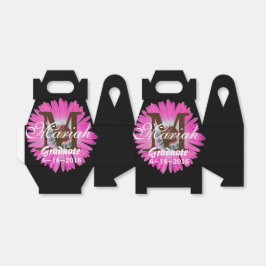 ホットピンクとブラックガーベラデイジー花好みボックス フェイバーボックス