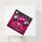 ホットピンクとブラッククリスマスボードスイーツ16 フェイバータグ (インサイチュ)