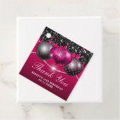 ホットピンクとブラッククリスマスボードブル誕生日 フェイバータグ (インサイチュ)