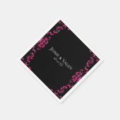 ホットピンクとブラックスワールゴシック結婚ズ スタンダードカクテルナプキン (角)