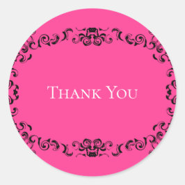 ホットピンクとブラックスワールゴシック結婚ズ ラウンドシール