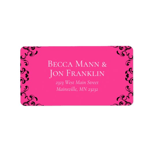 ホットピンクとブラックスワールゴシック結婚ズ ラベル (正面)