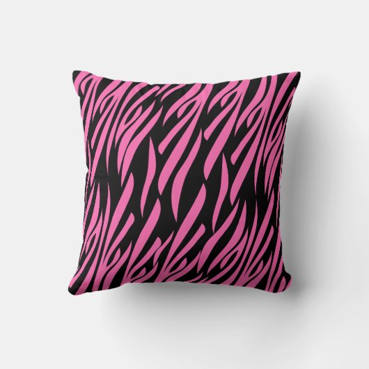 ホットピンクとブラックゼブラ印刷 クッション (裏面)