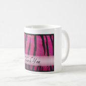 ホットピンクとブラックタイガーストライプサンキュー コーヒーマグカップ (正面右)