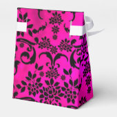 ホットピンクとブラックダマスクありがとうお願いボックス フェイバーボックス (裏面サイド)