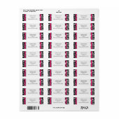 ホットピンクとブラックダマスクスワーズ住所 シール (フルシート)