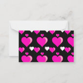 ホットピンクとブラックハートバレンタインデーラブ ノートカード (裏面)