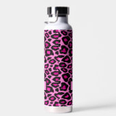 ホットピンクとブラックヒョウの印パーソナライズされた刷 ウォーターボトル (右面)