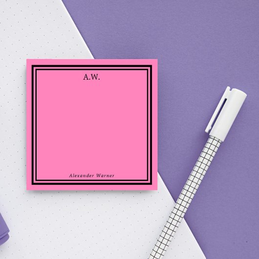 ホットピンクとブラックモノグラムの ポストイット