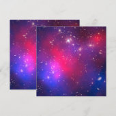 ホットピンクとブルーの宇宙写真ブランク (正面/裏面)