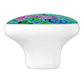 ホットピンクとブルーグルービー抽象芸術レトロ旋回 セラミックノブ (側面)