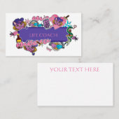 ホットピンクとブルーライフスキル漫画のステッカー 名刺 (正面/裏面)