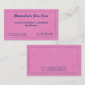 ホットピンクとブルー王室ののシンプルリネンのテクスチャ 名刺 (正面/裏面)