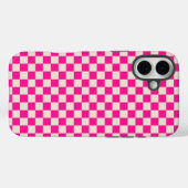 ホットピンクとベージュの市松模様 Case-Mate iPhoneケース (裏面 (横))