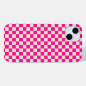 ホットピンクとベージュの市松模様 Case-Mate iPhoneケース (裏面 (横))